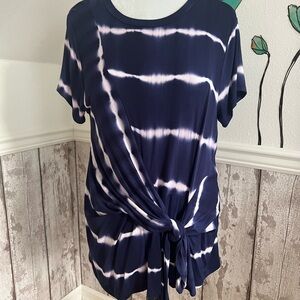 Tie dye top wrap look at waist. NWT